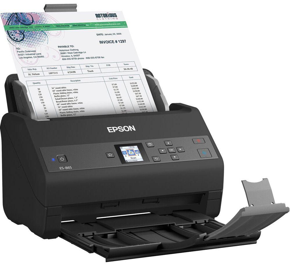 Epson  Workforce ES-865 High Speed Color Duplex Document Scanner - Black - Excellent