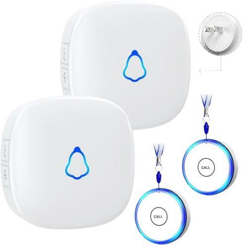 Fansitc  Caregiver Pager 2x Pager + 2x Wireless Call/Panic Button - White - Excellent