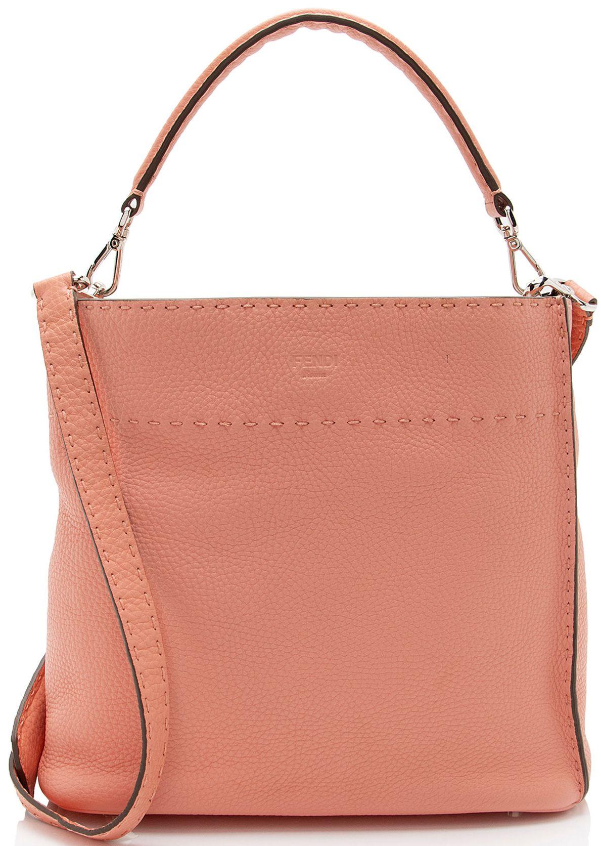 Fendi Selleria Leather Anna Small Bucket Bag - Orange/Pink - Leather - Excellent