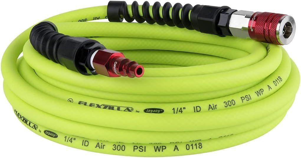 Flexzilla HFZP1425YW2-D Pro Air Hose with Color Connex Industrial Type D Coupler and Plug