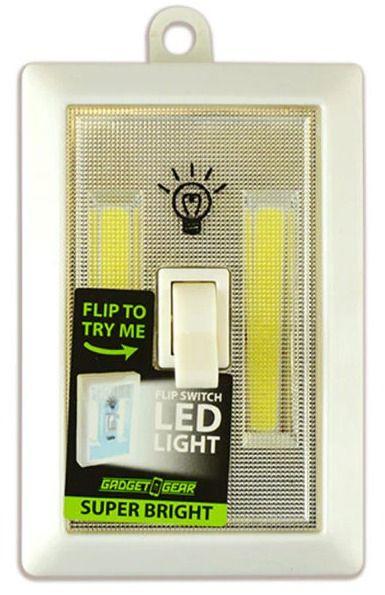 Gadget Gear Bright LED Light Switch Adhesive Light Batteries 4 Pack