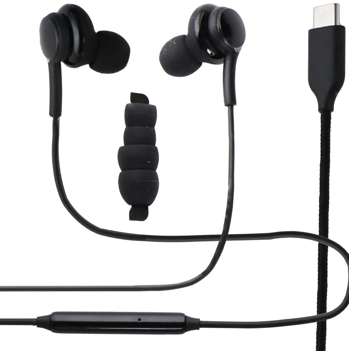 Generic  USB-C Earbuds with Volume and Playback Controls - Black - Brand New