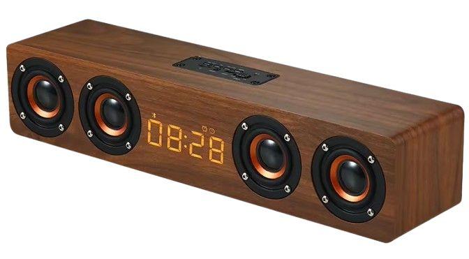 Generic W8 Wooden Wireless Heavy Bass Speaker Subwoofer Soundbar - Red - Excellent