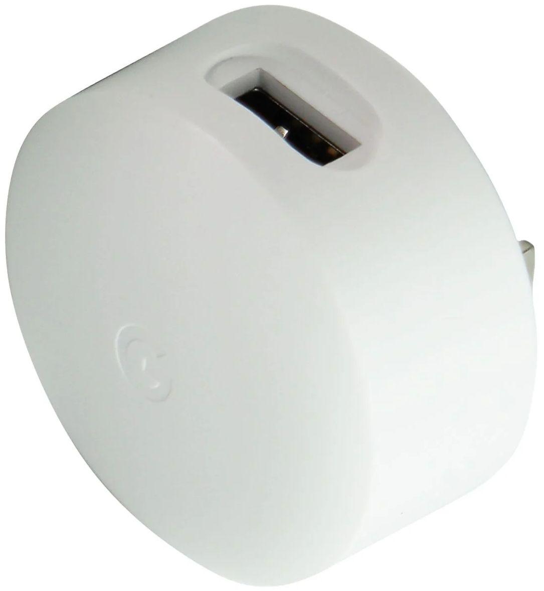 Google  Hub 5V/1.4A 7W Single USB Rounded Wall Adapter/Charger (A0018) - White - Premium