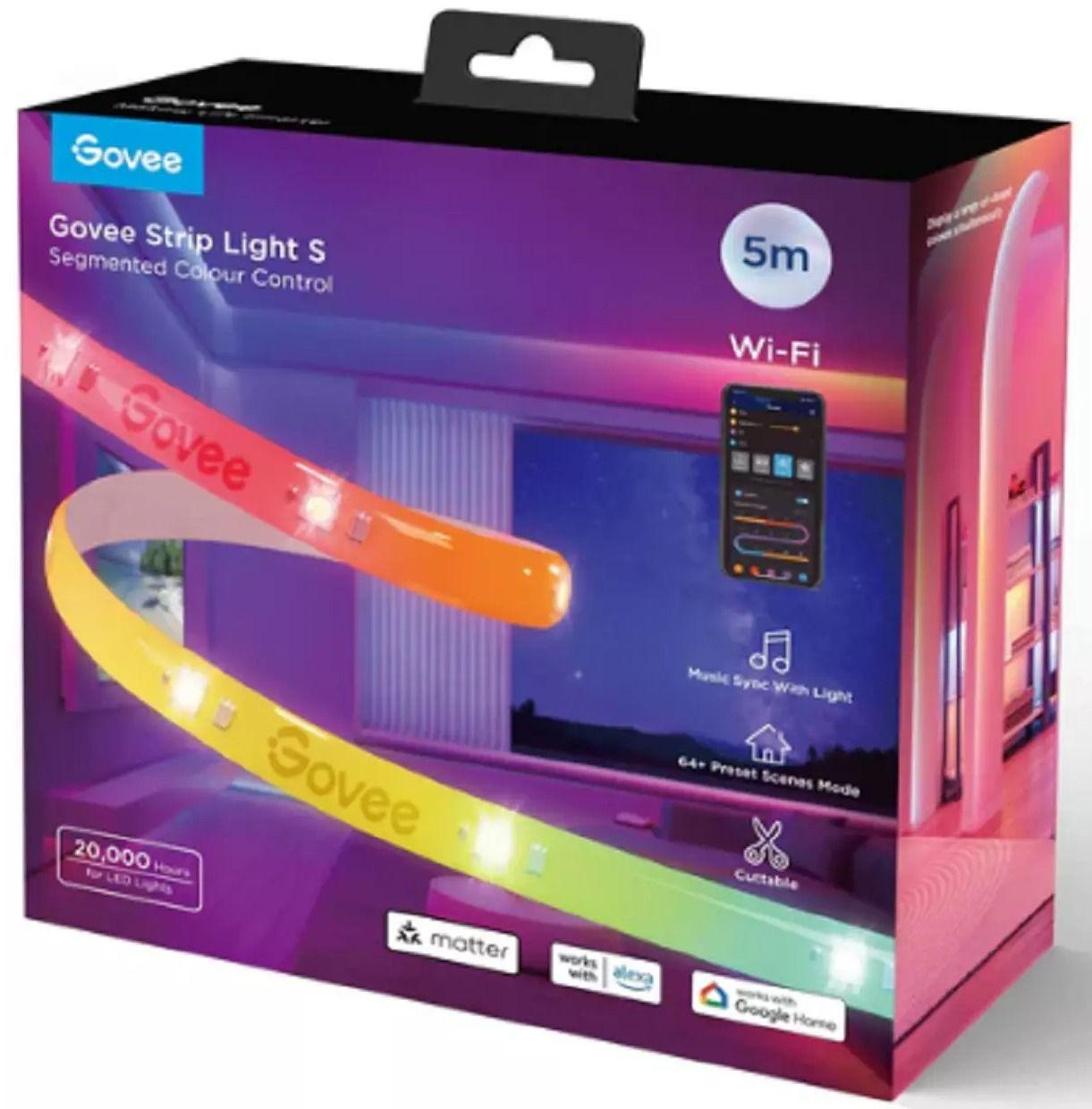 Govee  RGBIC Wi-Fi + Bluetooth LED Strip Lights With Protective Coating with Matter (5M) - Multi - Excellent