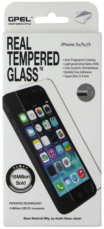 GPEL Real Tempered Glass Screen Protector for iPhone 5s/ iPhone 5c/ iPhone 5 - Clear - Brand New
