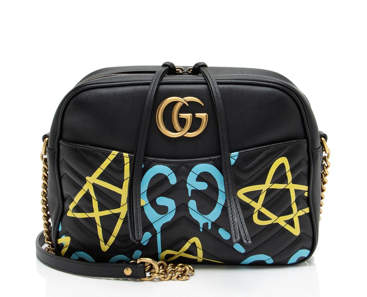 Gucci Matelasse Leather GG Marmont Ghost Medium Shoulder Bag