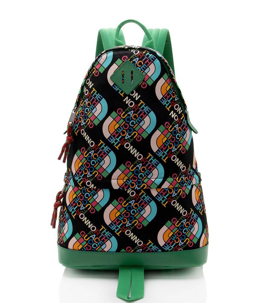 Gucci x North Face Econyl Logo Medium Backpack - Black/Green/Multicolor - Nylon - Excellent