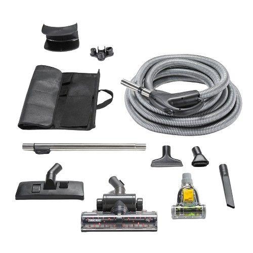 GV Universal Central Vacuum Hose Kit with Turbo Nozzles - Black/White - Excellent