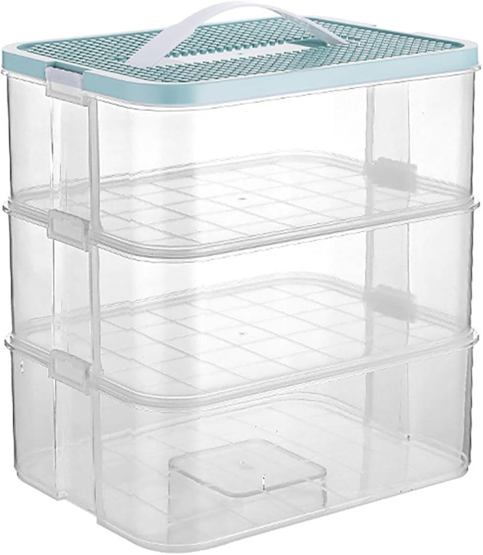 Harazaqa Plastic Storage Organizer for Lego Box Kids Child Toy - Blue - Excellent