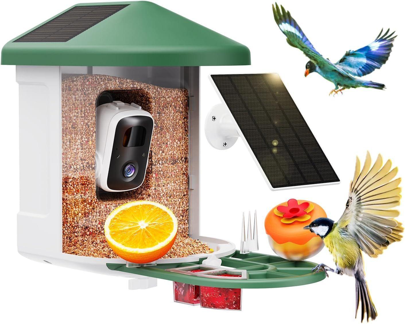 Harymor  Q8 Bird Feeder Camera AI Identify Bird Species Solar Panel Smart  - Green - Excellent