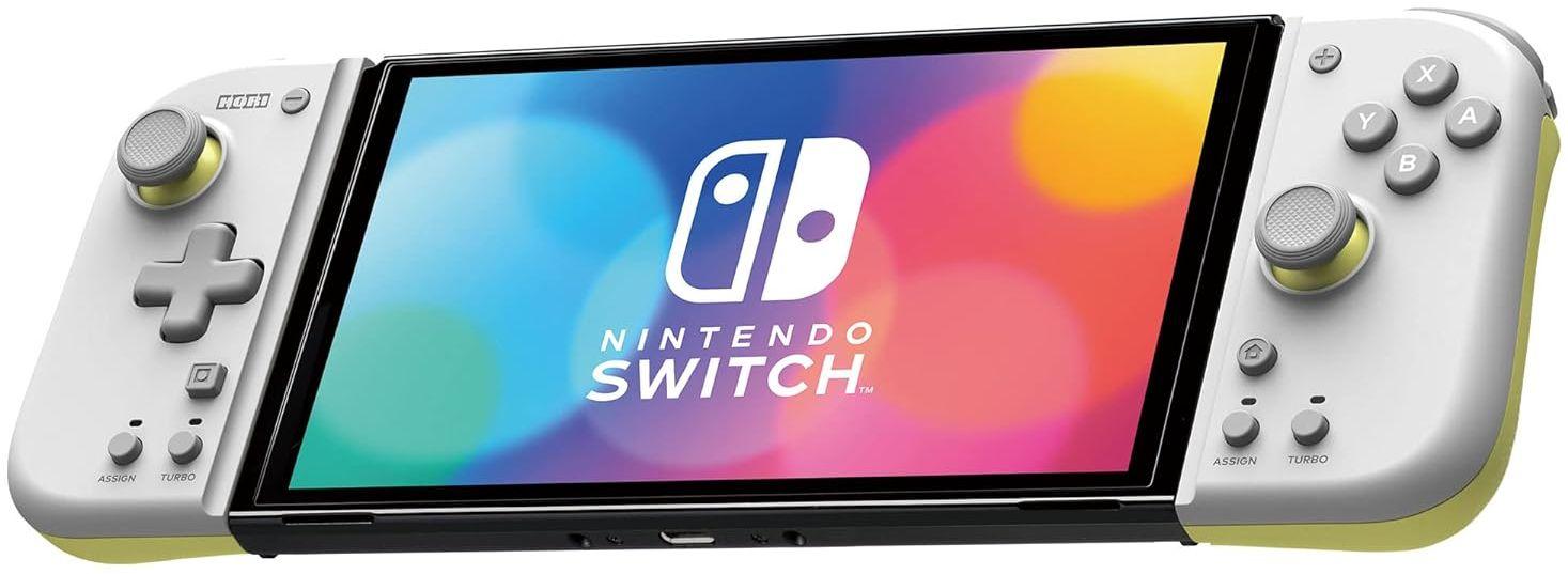 Hori  Nintendo Switch Split Pad Compact Ergonomic Controller for Handheld Mode - Light Gray/Yellow - Excellent