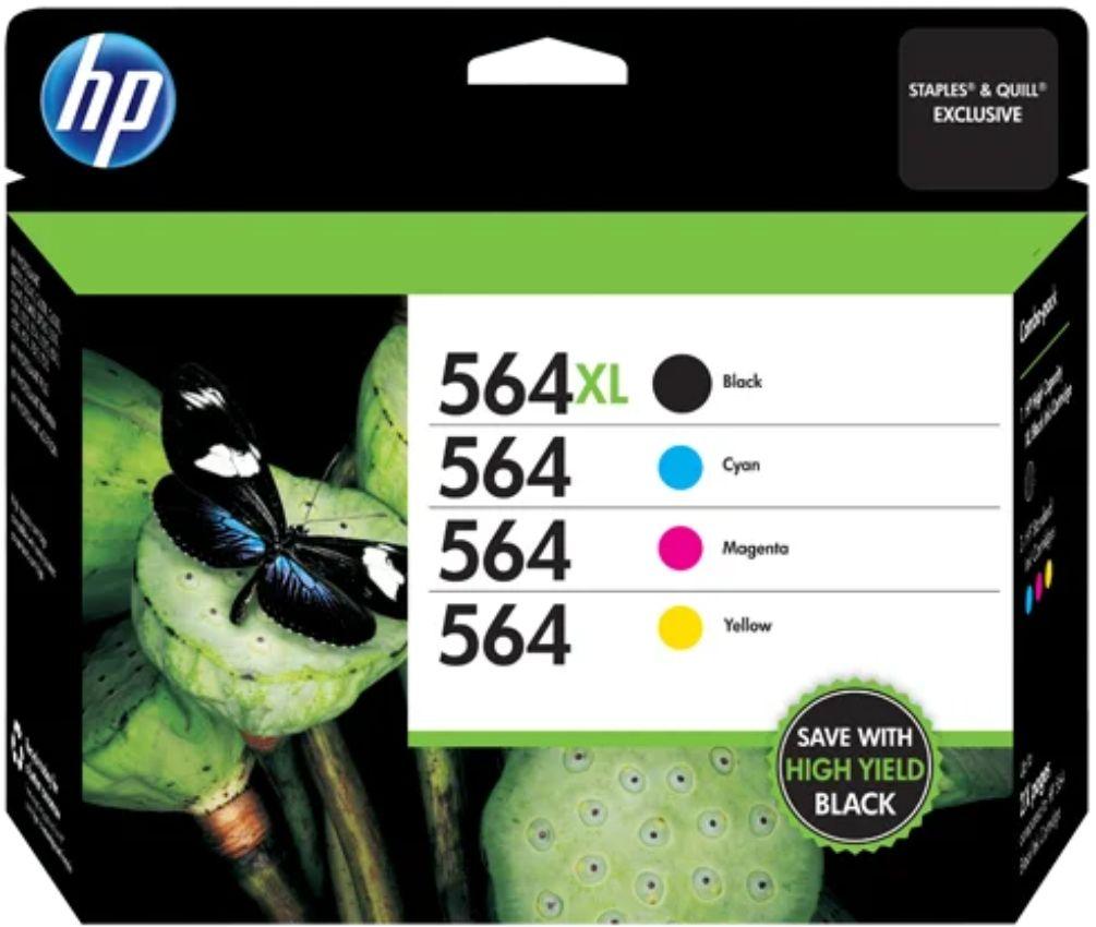 HP  564/ 564XL Color Combination Ink Cartridges Standard 4-pack - Black/Cyan/Magenta/Yellow - Brand New