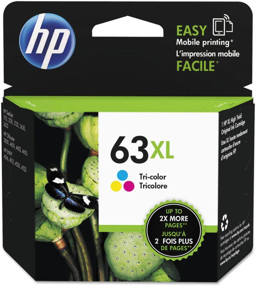 HP  63XL High Yield Tri-color Original Ink Cartridge (F6U63AN) - Tri-Color - Brand New
