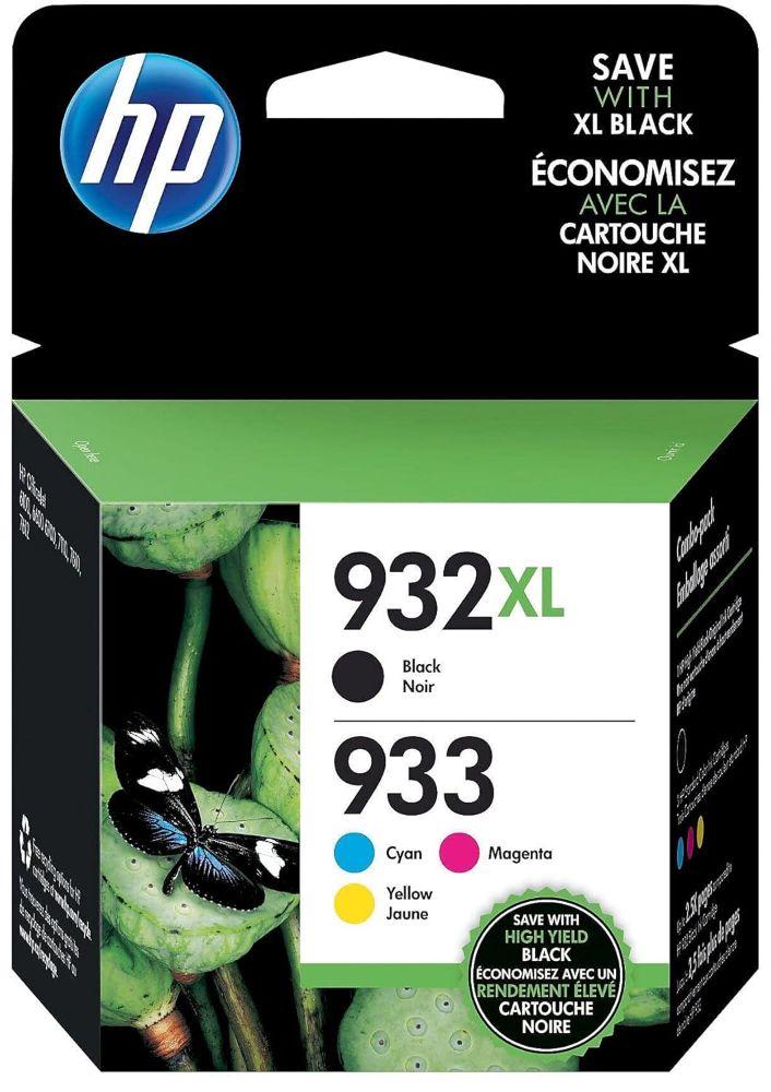 HP  932XL/933 High Yield Black and Standard C/M/Y Color Ink Cartridges - Multicolor - Brand New