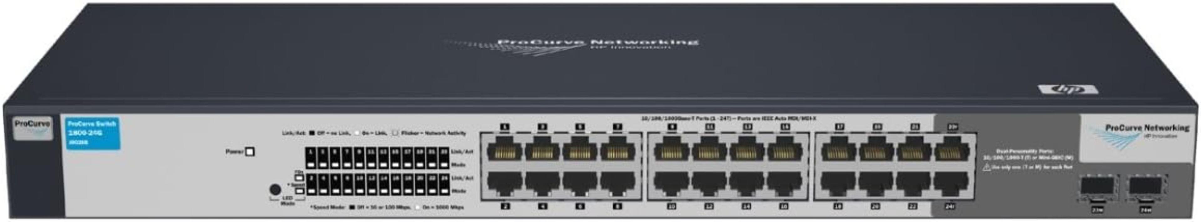 HP J9028B ProCurve 1800-24G Gigabit Switch - Gray - Acceptable