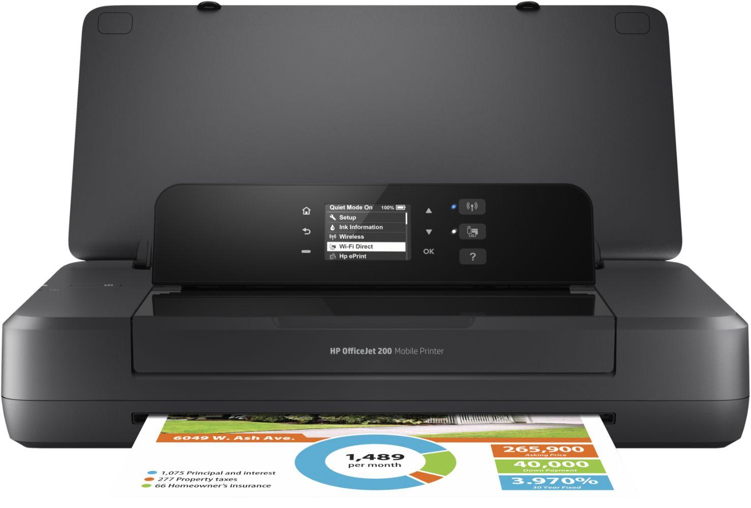 HP  OfficeJet 200 Mobile Wireless Portable Color Inkjet Printer - Black - Excellent