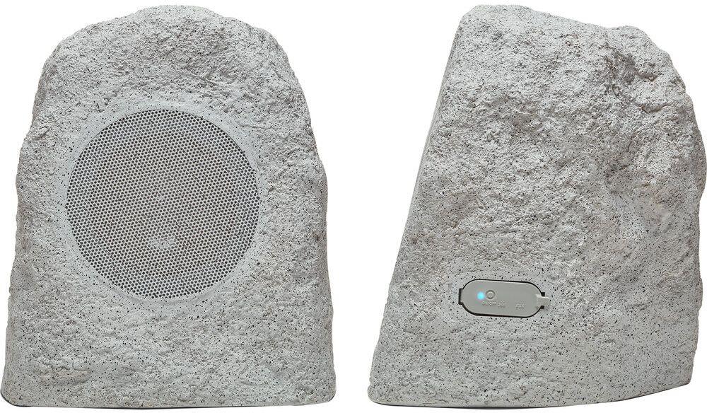 ION Audio Glow Rocker Pair Rechargeable Outdoor Bluetooth-Enabled Speakers with Stereo-Link - Gray - Premium