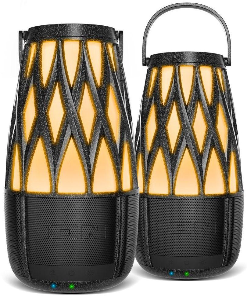 ION Audio  Tahiti Pair Outdoor Bluetooth Speakers with Solar Panel and Multi-Sync - Black - Premium