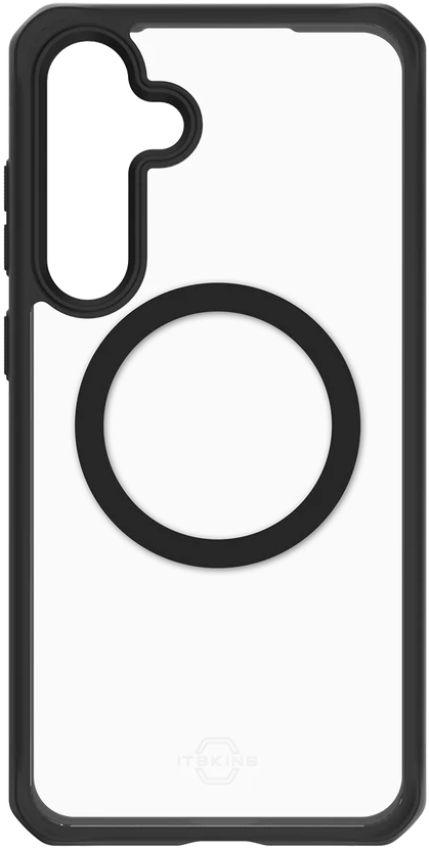 ITSKINS  Hybrid_R // Solid Phone Case with MagSafe for Samsung Galaxy S24 - Plain Black/Transparent - Brand New