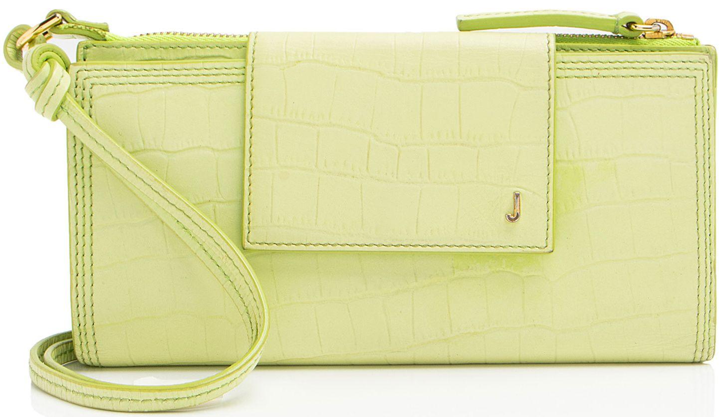 Jacquemus Croc Embossed Leather Le Pichoto Wallet on Strap - Green - Croc Embossed Leather - Excellent