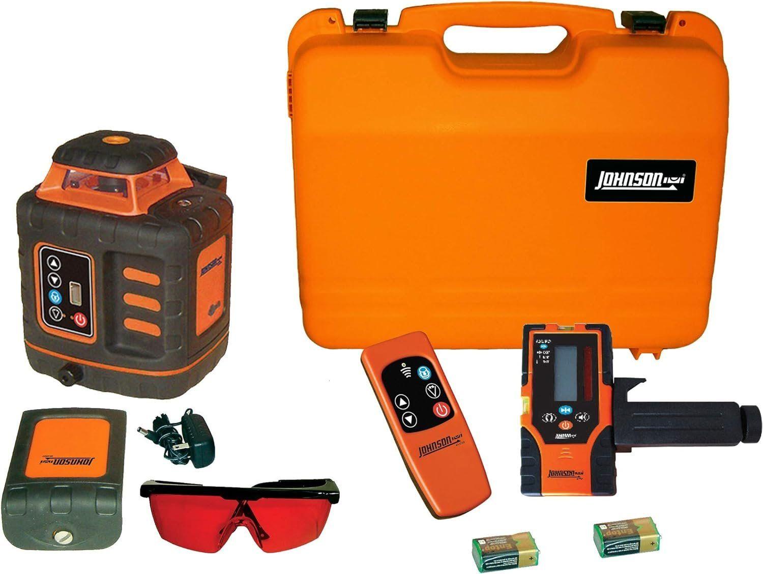 Johnson Level & Tool 40-6532 Self-Leveling Rotary Laser Kit - Red - Premium
