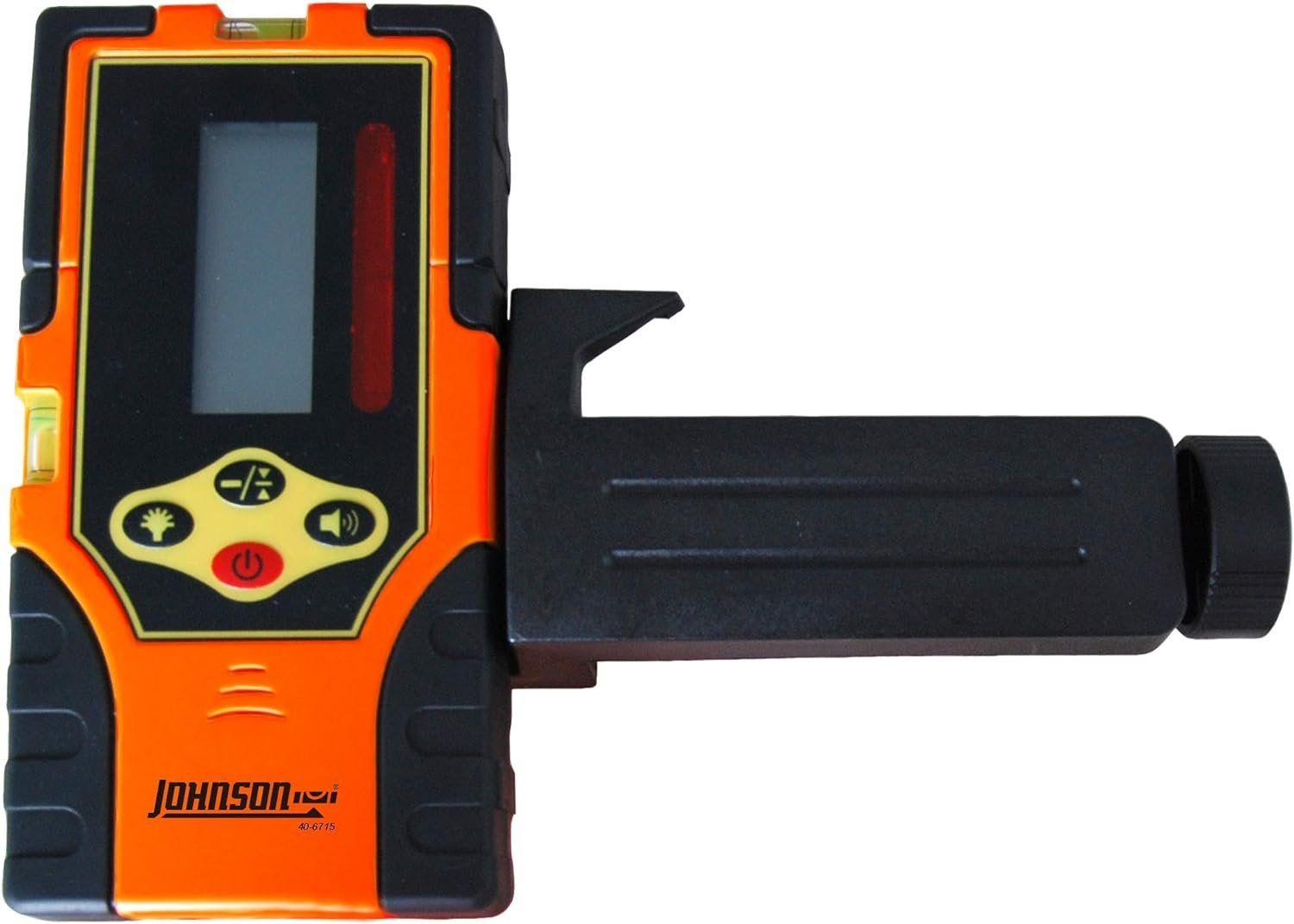 Johnson Level & Tool 40-6715 Two-Sided Laser Detector w/Clamp for Red Beam Rotating Lasers - Orange - Premium