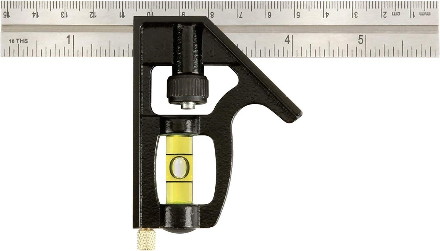 Johnson  Level & Tool 406EM-S Heavy Duty Professional Inch/Metric Metal Combination Square - Silver - Premium