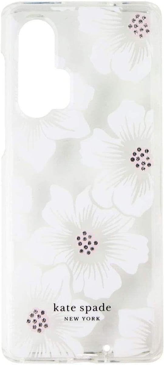 Kate Spade Hard Phone Case for Motorola Edge+ (2020) - Hollyhock Floral (Clear/Cream) - Good
