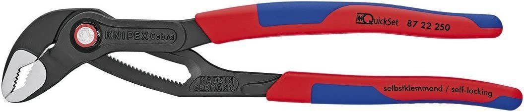 Knipex  87 22 250 10" Cobra QuickSet Water Pump Pliers - Black/Red - Premium