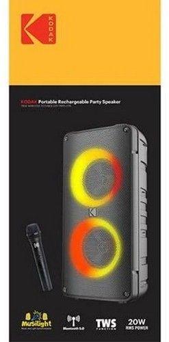 Kodak  PRPS-1775 Double-Woofer Party Tower Speaker with Microphone - Black - Excellent