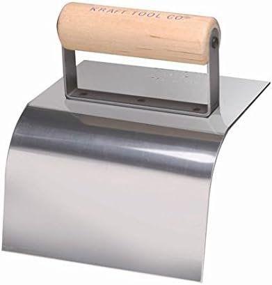 Kraft Tool  CF197 1-1/2" Radius Curb Tool with Wood Handle - Stainless Steel - Premium