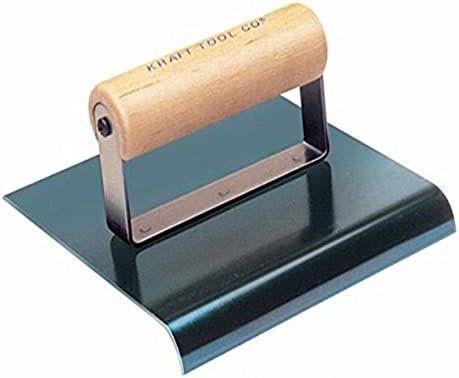 Kraft Tool  CF577 1/2" Radius Blue Steel Hand Edger with Wood Handle 6x6" - Blue - Premium