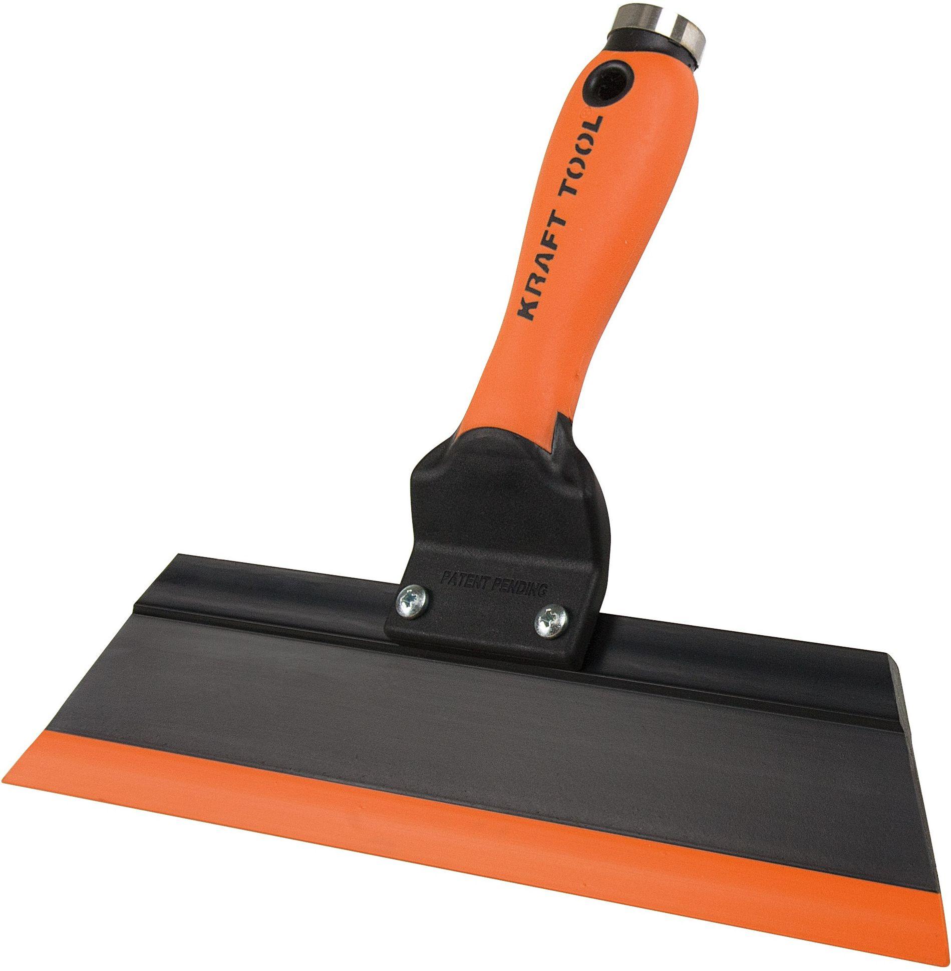 Kraft Tool Co.  Squeegee Trowel with ProFormĀ® Soft Grip Handle 12" (GG242) - Orange & Black - Premium