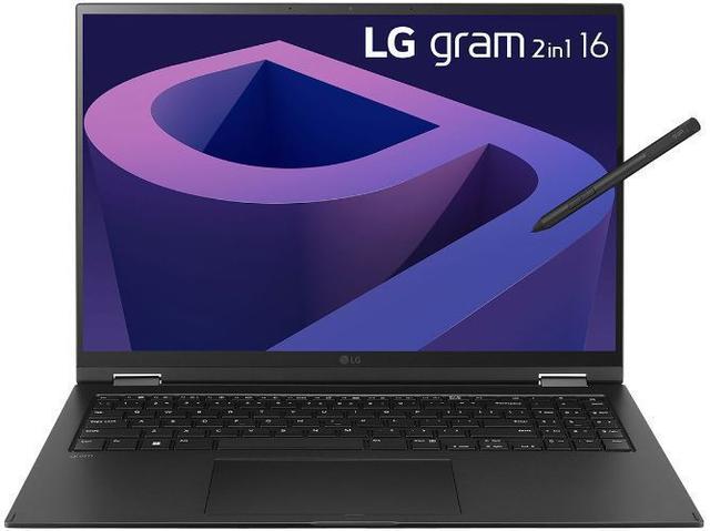LG Gram 16 2-in-1 16T90Q Laptop 16" Intel Core i7-1260P 3.4GHz in Black in Excellent condition
