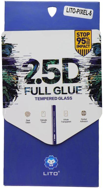 LITO  2.5D Full Glue Tempered Glass Screen Protector for Google Pixel 5 - Clear - Brand New