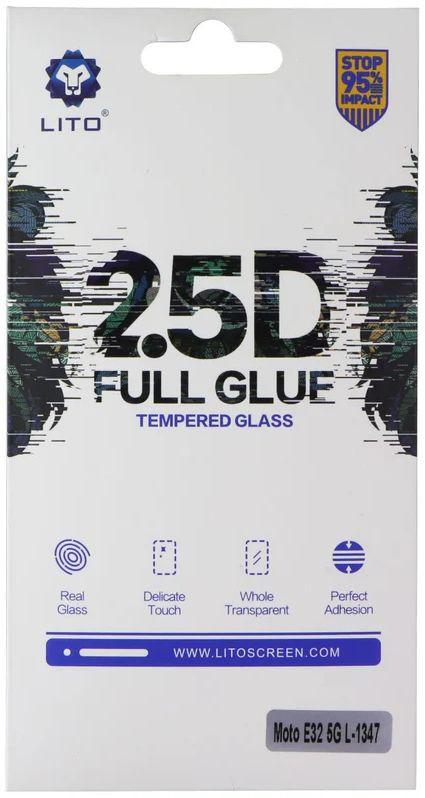 LITO  2.5D Full Glue Tempered Glass Screen Protector for Motorola Moto E32 5G - Clear - Brand New