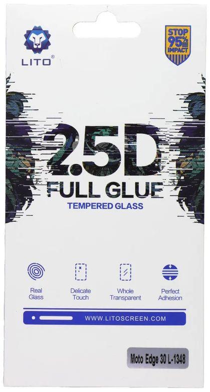 LITO  2.5D Full Glue Tempered Glass Screen Protector for Motorola Moto Edge 30 - Clear - Brand New