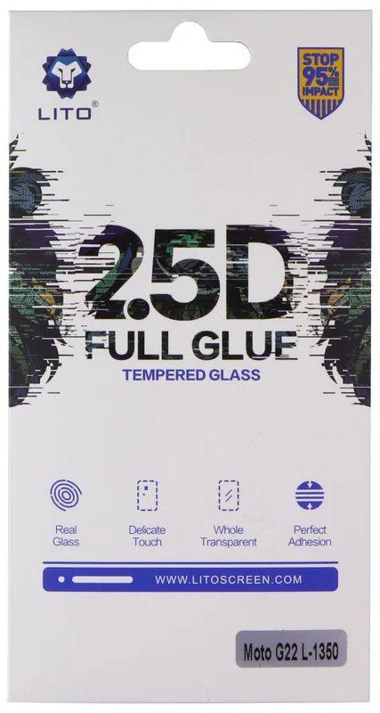LITO 2.5D Full Glue Tempered Glass Screen Protector for Motorola Moto G22 - Clear - Brand New