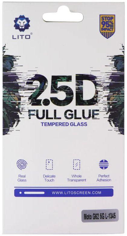 LITO  2.5D Full Glue Tempered Glass Screen Protector for Motorola Moto G62 5G - Clear - Brand New