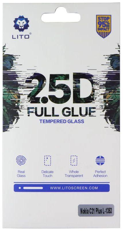 LITO  2.5D Full Glue Tempered Glass Screen Protector for Nokia C21 Plus - Clear - Brand New