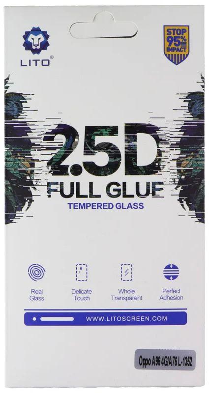 LITO 2.5D Full Glue Tempered Glass Screen Protector for Oppo A96 4G/A76 - Clear - Brand New