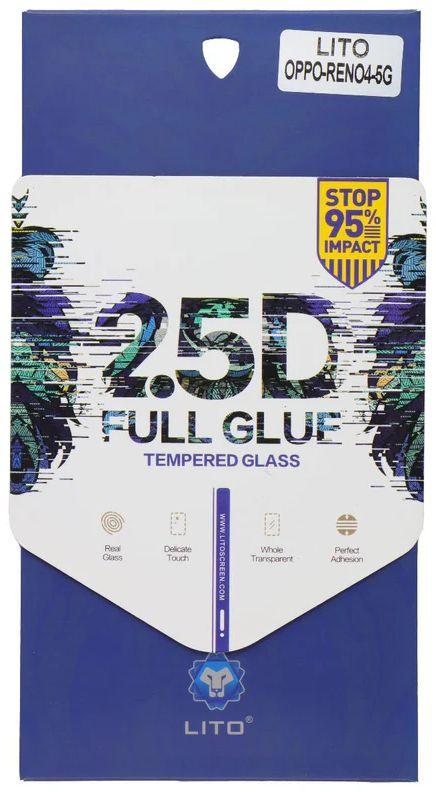 LITO 2.5D Full Glue Tempered Glass Screen Protector for Oppo Reno4 5G - Clear - Brand New