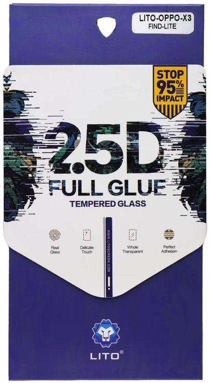 LITO  2.5D Full Glue Tempered Glass Screen Protector for Oppo X3 Find Lite - Clear - Brand New