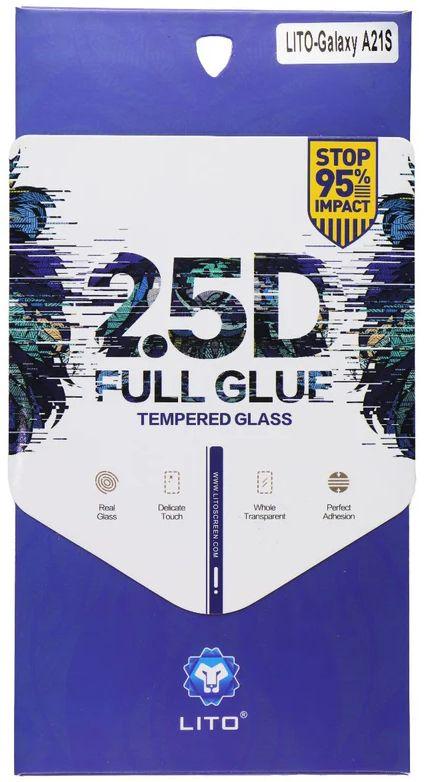LITO  2.5D Full Glue Tempered Glass Screen Protector for Samsung Galaxy A21s - Clear - Brand New