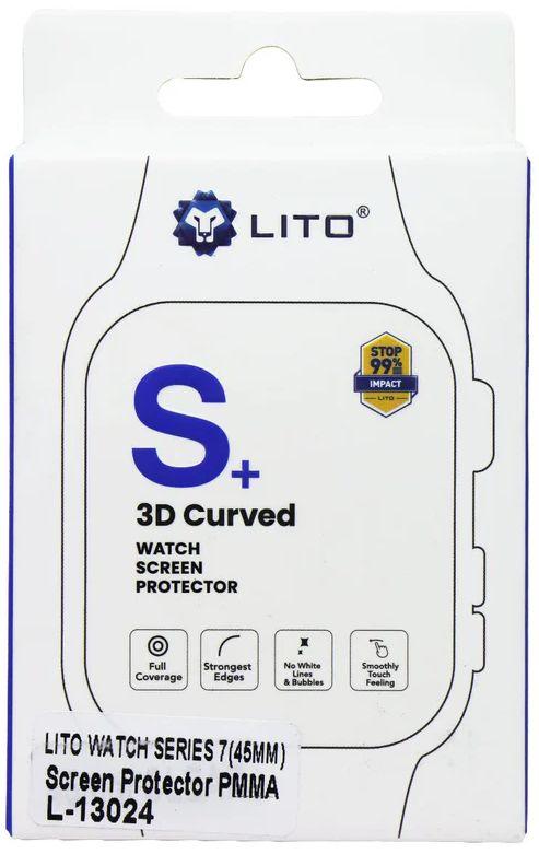LITO  S+ 3D Curved Screen Protector for Apple Watch Series 7 (45mm) - Clear - Brand New