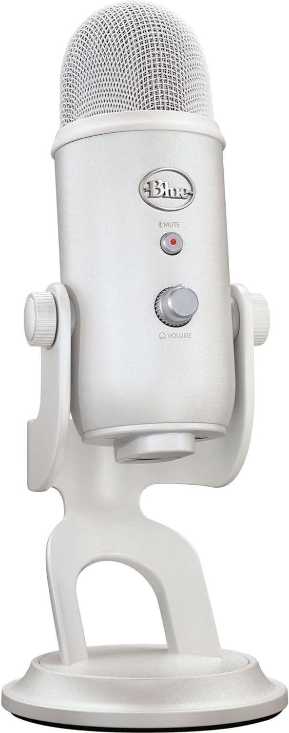 Logitech  G Yeti Premium Multi-Pattern USB Microphone with Blue VO!CE - White Mist - Excellent