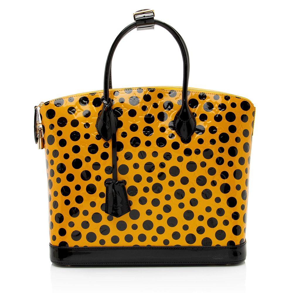 Louis Vuitton Limited Edition Kusama Monogram Vernis Infinity Dots Lockit MM Satchel