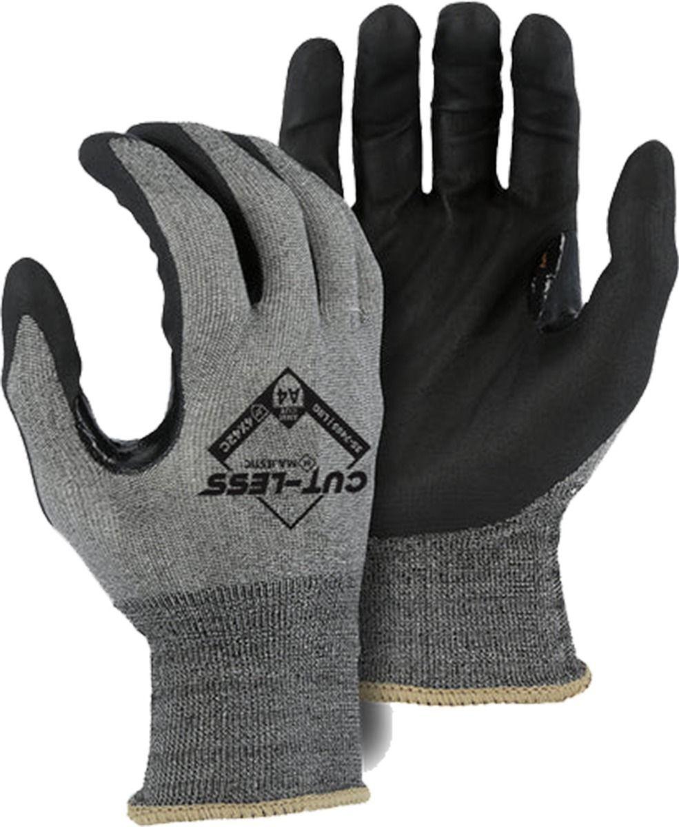 Majestic  Cut-Less Watchdog Foam Nitrile Palm Gloves (L) - Gray - Premium