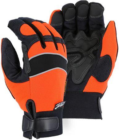 Majestic  Winter Hawk ArmorSkin Insulated Mechanics Work Gloves (L) - Orange - Premium